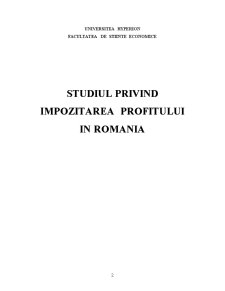 Studiul Privind Impozitarea Profitului în România - Pagina 2