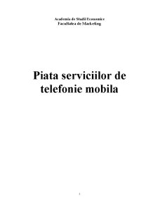 Piața serviciilor de telefonie mobilă - Pagina 1