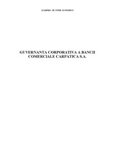 Guvernanța corporativă a Băncii Comerciale Carpatica SA - Pagina 1