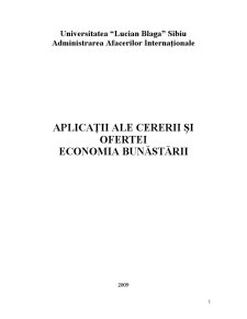 Aplicații ale Cererii și Ofertei Economia Bunăstării - Pagina 1