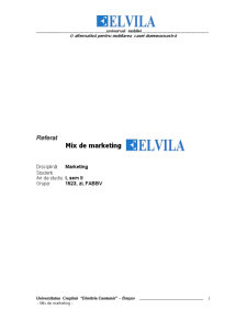 Elvila - studiu de piață - Pagina 1