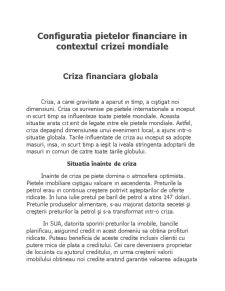Configurația piețelor financiare în contextul crizei mondiale - Pagina 1