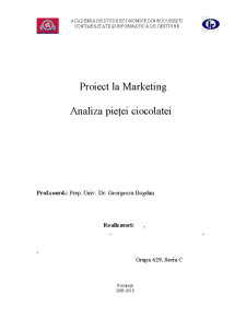Proiect la marketing - analiza pieței ciocolatei - Pagina 1