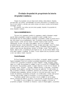 Evoluția Dreptului de Proprietate în Istoria Dreptului Românesc - Pagina 1
