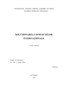 Soluționarea Conflictelor Internaționale - Pagina 1
