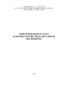 Indicii BVB și Relevanța Acestora pentru Piața de Capital din România - Pagina 1