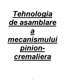 Tehnologia de Asamblare a Mecanismului Pinion-Cremaliera - Pagina 1