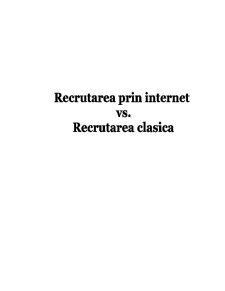 Recrutarea prin internet vs recrutarea clasică - Pagina 1