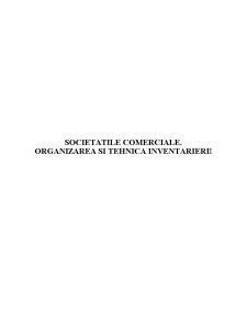 Societățile comerciale - organizarea și tehnica inventarierii - Pagina 1