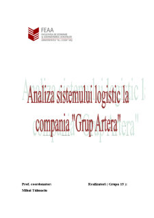 Analiza sistemului logistic la compania Artera - Pagina 1