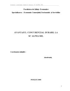 Avantajul Concurențial Durabil la SC Alpha SRL - Pagina 2