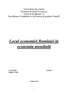 Locul economiei României în economia mondială - Pagina 1