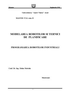 Modelarea roboților și tehnici de planificare - Pagina 1