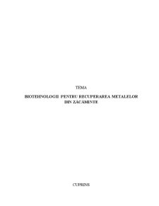 Biotehnologia de recuperare a metalelor din zăcăminte - Pagina 2