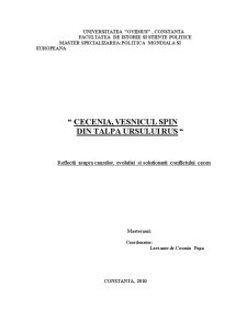 Reflecții asupra cauzelor, evoluției și soluționării conflictului cecen - Pagina 1