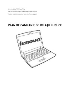 Plan de campanie de relații publice Lenovo - Pagina 1