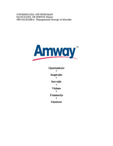 Globalizarea afacerilor internaționale - Amway - Pagina 1