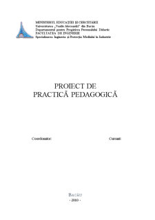 Proiect de Practică Pedagogică - Pagina 1