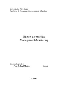 Raport de Practica  Management-Marketing - Pagina 1