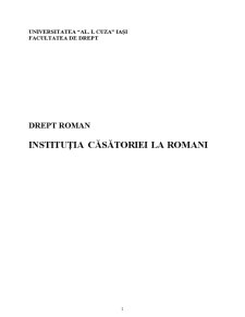 Instituția Căsătoriei la Romani - Pagina 1