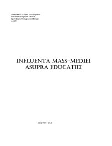 Influența mass-mediei asupra educației - Pagina 1