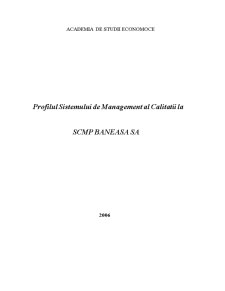 Profilul sistemului de management al calității la SCPM Băneasa SA - Pagina 1