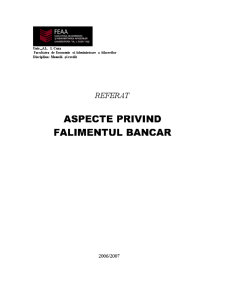 Aspecte Privind Falimentul Bancar - Pagina 1