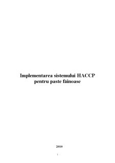 Implementare HACCP paste făinoase fără ou - Pagina 1