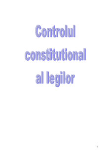 Controlul Constitutionalitatii Legilor - Pagina 1