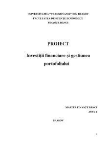 Investiții Financiare și Gestiunea Portofoliului - Pagina 1
