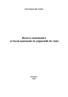 Rezerva Matematică și Riscul Matematic în Asigurările de Viață - Pagina 1