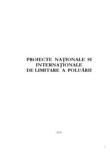 Proiecte Naționale și Internaționale de Limitare a Poluării - Pagina 1