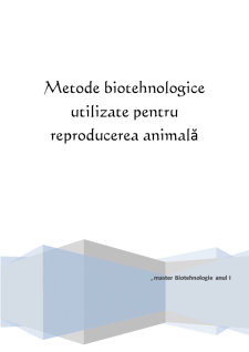 Metode biotehnologice pentru reproducție animală - Pagina 1