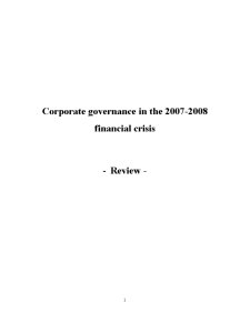 Corporate Governance în The 2007-2008 Financial Crisis - Pagina 1