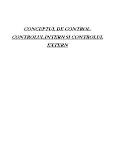 Conceptul de Control - Controlul Intern și Controlul Extern - Pagina 1