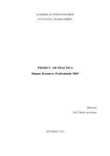 Proiect de practică - Human Resources Professionals HRP - Pagina 1