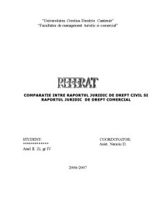 Comparație între raportul juridic de drept civil și raportul juridic de drept comercial - Pagina 1