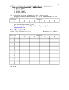 Teste grilă pentru examen la Bazele Managementului - Pagina 3