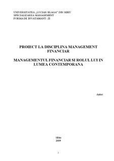 Managementul financiar și rolul lui în lumea contemporană - Pagina 2