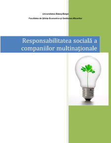 Responsabilitatea Socială a Companiilor Multinaționale - Pagina 1