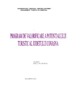 Program de valorificare a potențialului turistic al Județului Covasna - Pagina 1