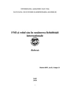 FMI și Rolul Său în Susținerea Lichidității Internaționale - Pagina 1
