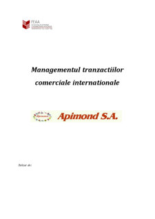 Apimond SA - managementul tranzacțiilor internaționale - Pagina 1