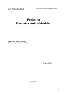 Proiect dinamica autovehiculelor - Pagina 1