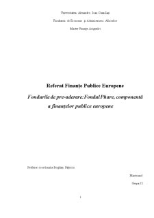 Fondurile de pre-aderare - Fondul Phare, componentă a finanțelor publice europene - Pagina 1
