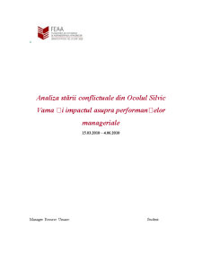 Analiza Stării Conflictuale din Ocolul Silvic Vama și Impactul asupra Performanțelor Manageriale - Pagina 1