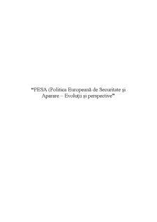 PESA - Politica europeană de Securitate și Apărare - evoluții și perspective - Pagina 1