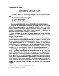 Sociologia Religiilor - Pagina 1