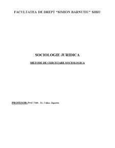 Metode de cercetare în sociologia juridică - Pagina 1