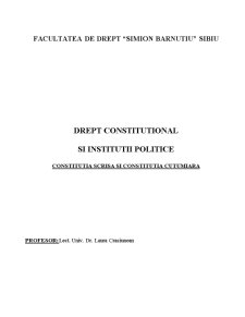 Constituția scrisă și constituția cutumiară - Pagina 1
